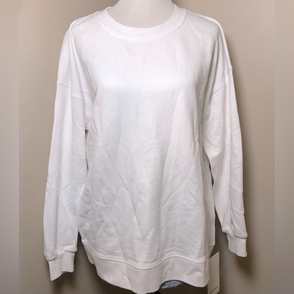 NWT Lululemon Perfectly Oversized White Crew Sweatshirt,Size-10 - Picture 2 of 11